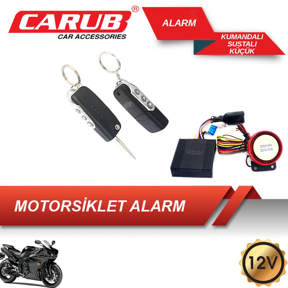 Alarm 12V  Motorsiklet U.K Sustalı Küçük