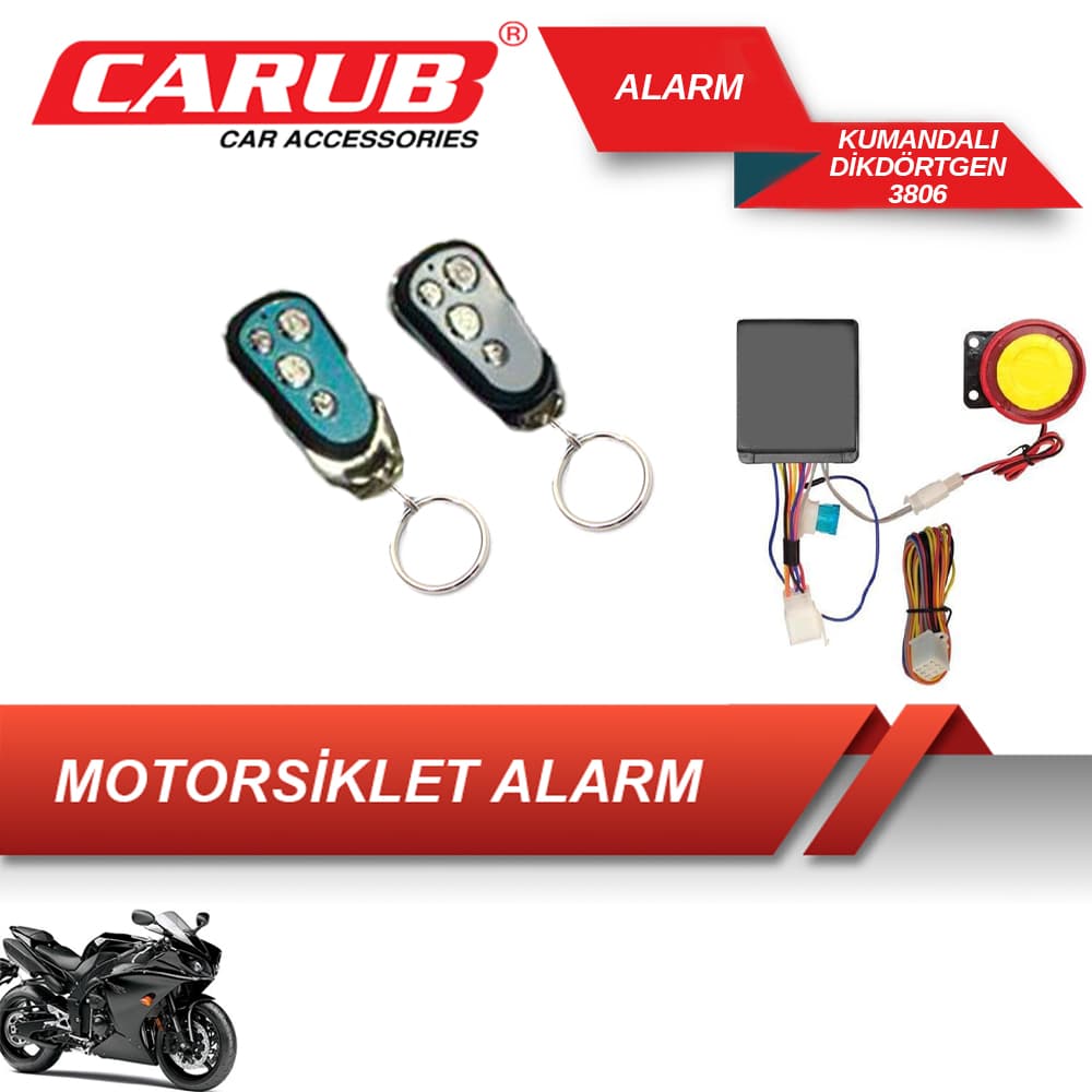 Alarm M.siklet Kumandalı 3806 Dikdörtgen