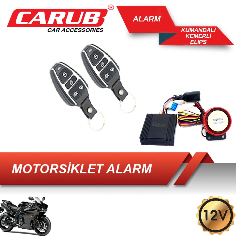 Alarm 12VMotorsiklet U.K  kemerli elips