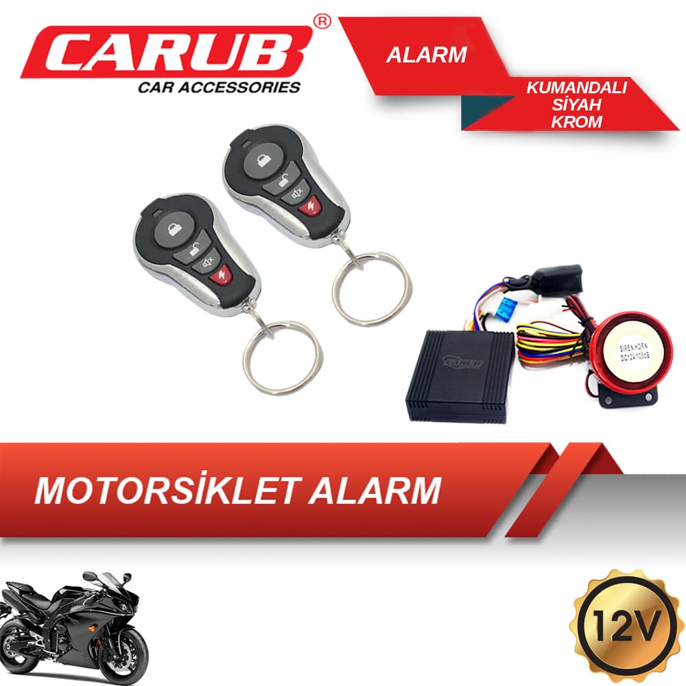 Alarm Motorsiklet U.K. Siyah Krom