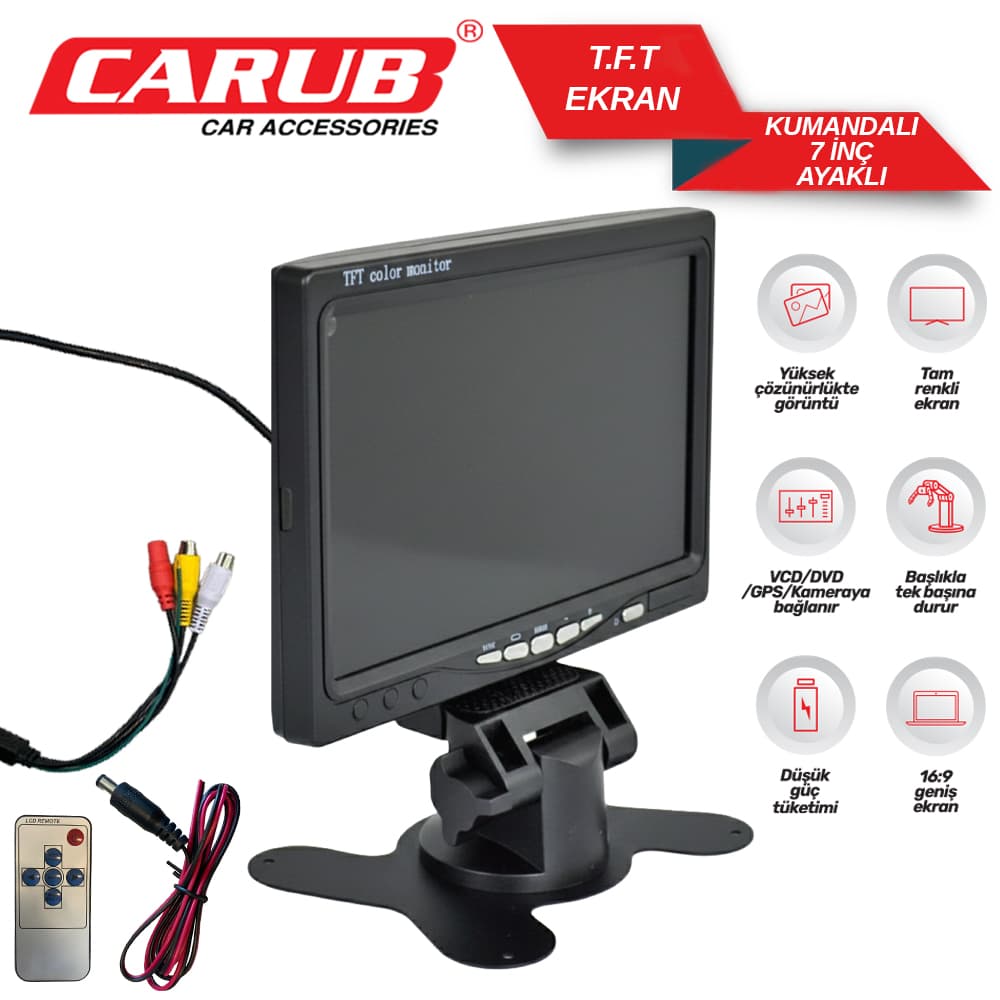 Monitör F.T U.K  Kayıtlı 7 \" Ayaklı 4 kamera