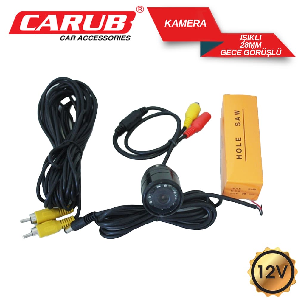 Kamera Gece Görüşlü 12V 28mm Işıklı