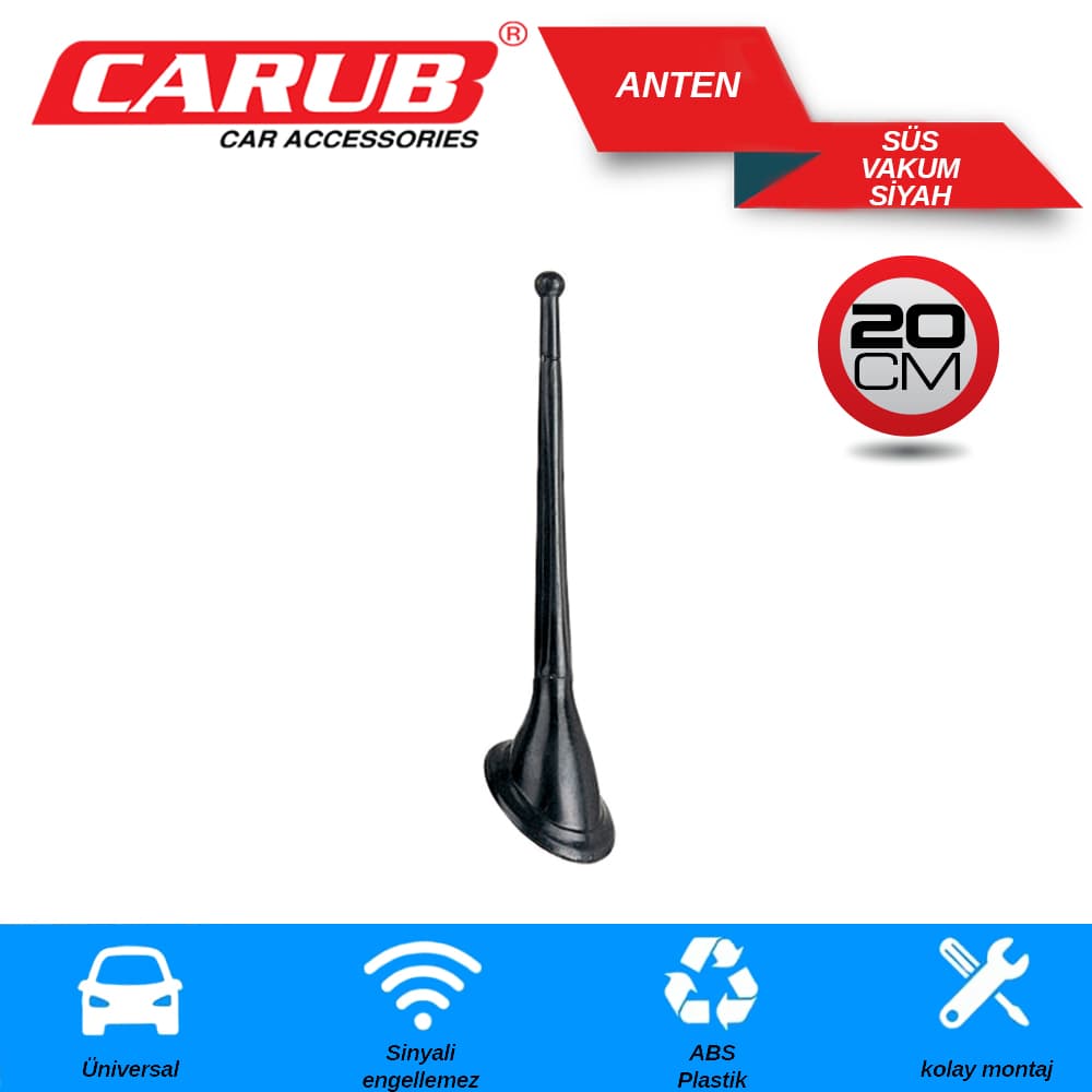 Anten Süs Siyah 20cm Vakum