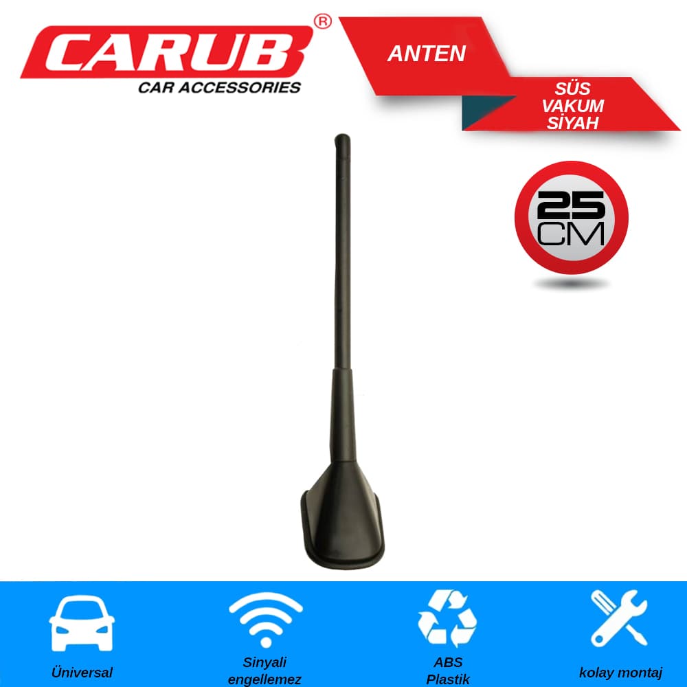 Anten Süs Siyah 25cm Vakum