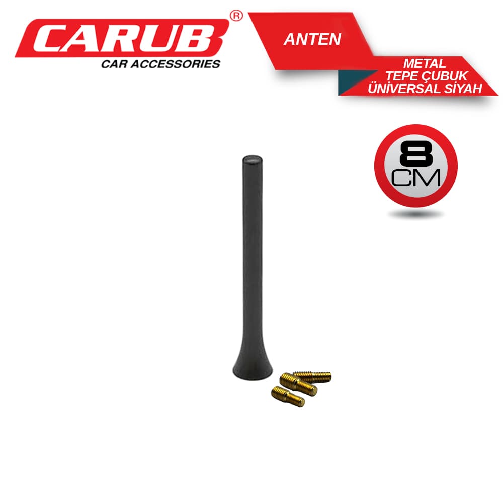 Anten Tepe Çubuk Metal  Siyah Üniversal