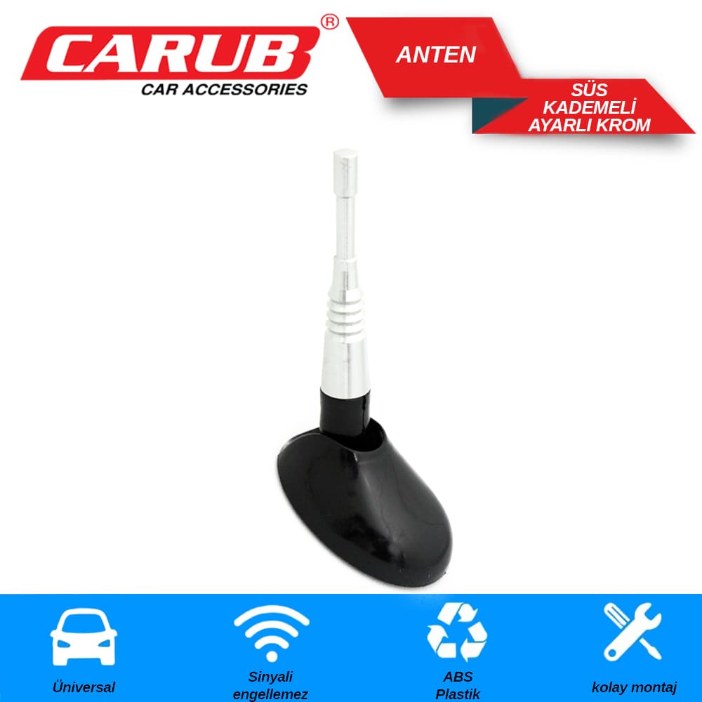 Anten Süs Ayarlı Kademeli Krom