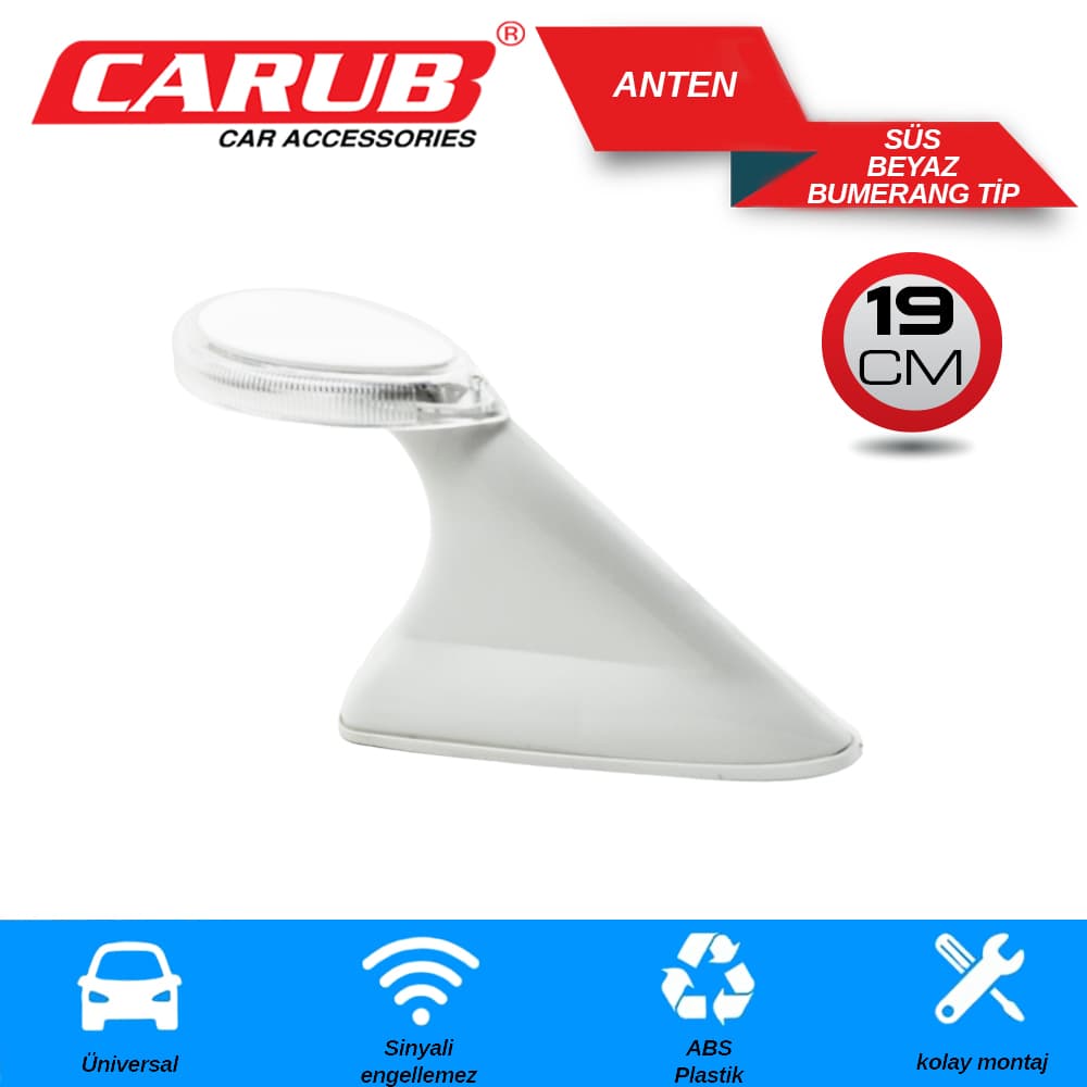 Anten Süs Bumerang Tip Beyaz