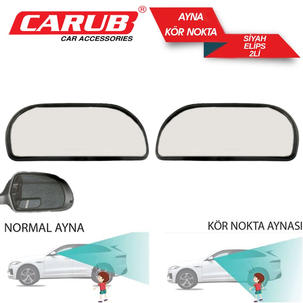 Ayna Kör Nokta Elips Siyah 2Li