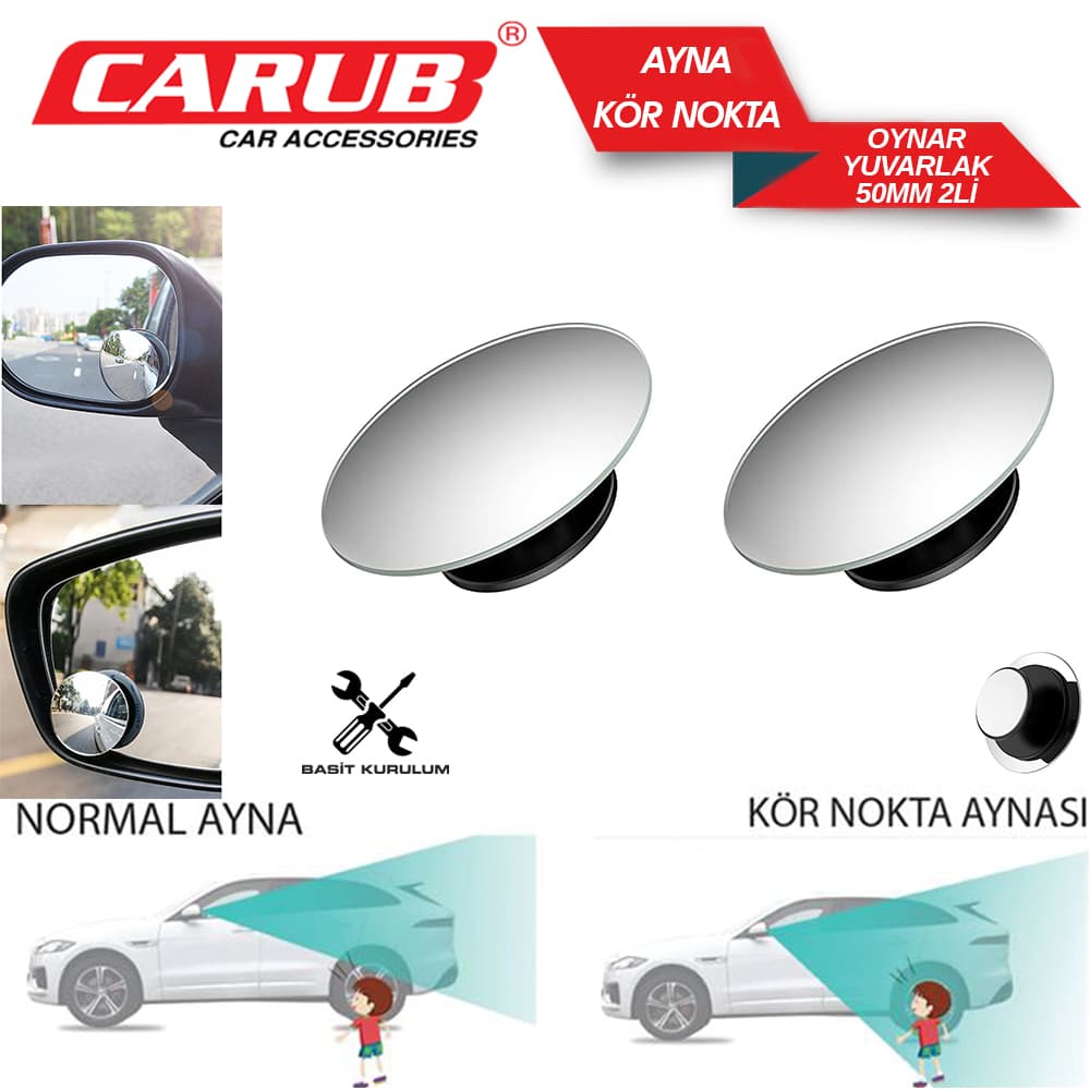 Ayna Kör Nokta Oynar 50mm Yuvarlak 2li