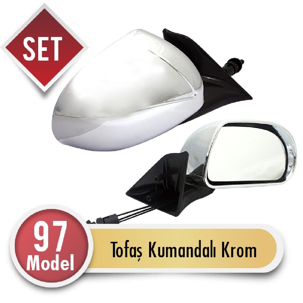 Ayna Dış Tofaş Kumandalı 97  Model Krom