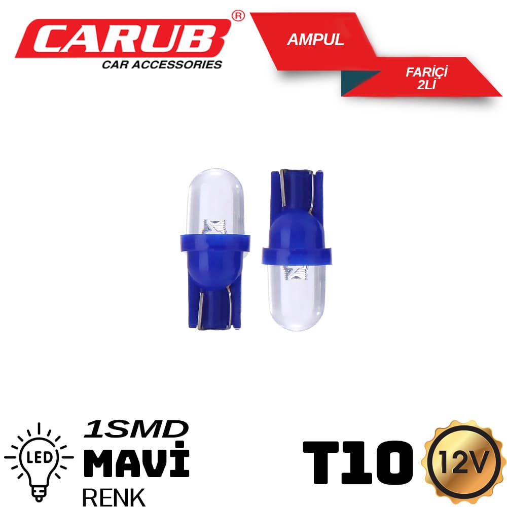 Ampul 12V T-10  Led Fariçi Mavi