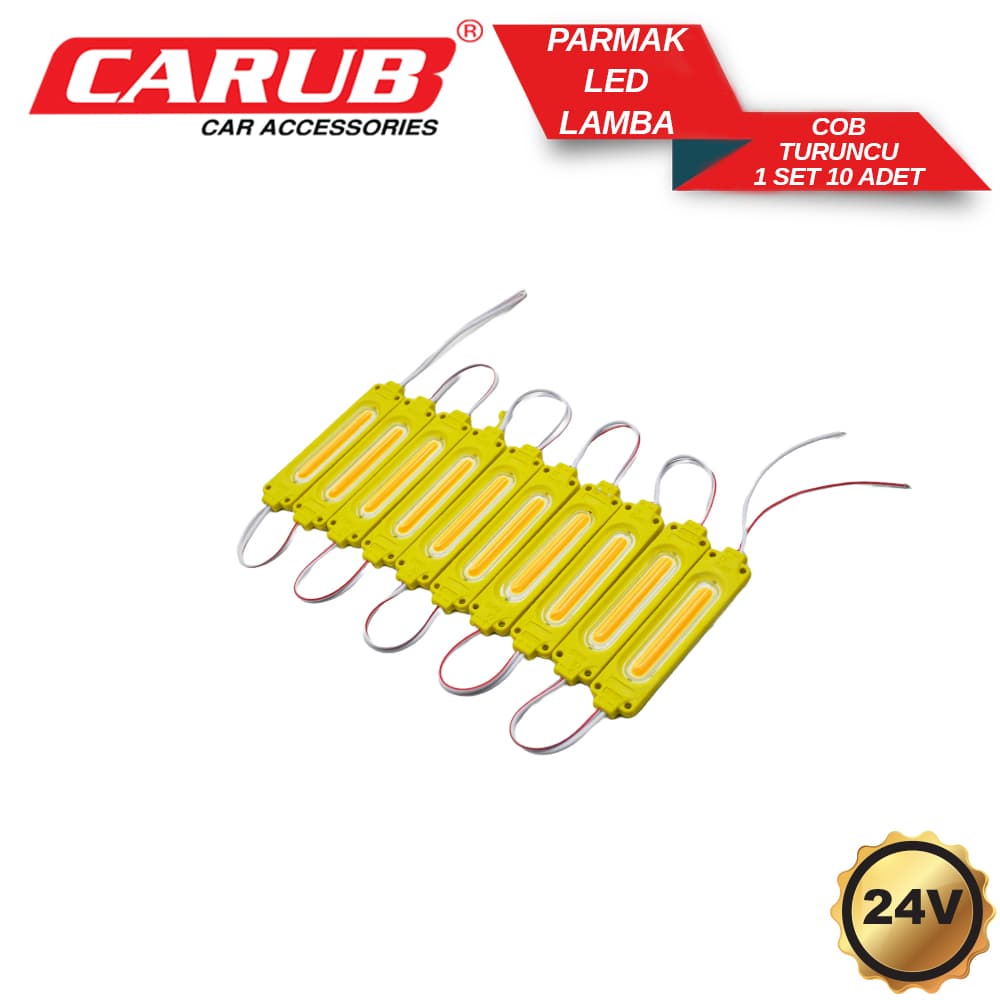 Lamba Parmak 24V COB 1set 10 Adet Orange