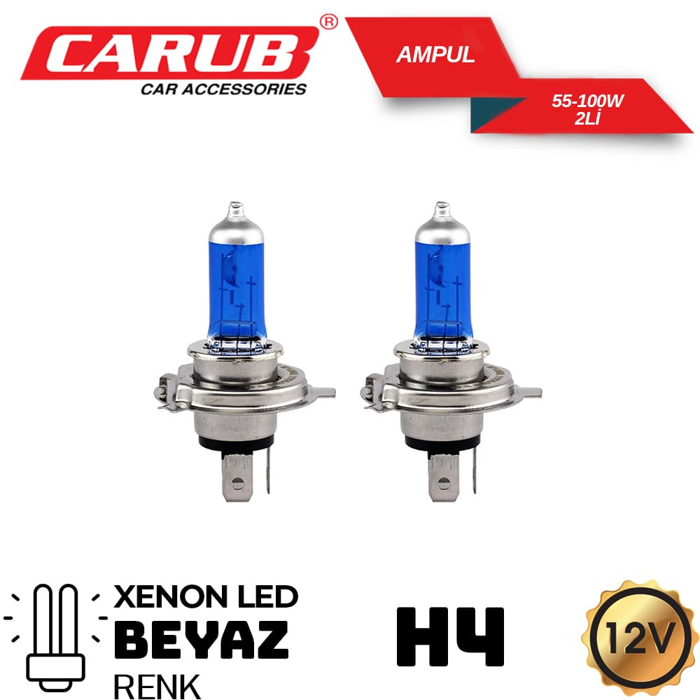 Ampul  H4   12V 55-100W  Süper Beyaz Işık