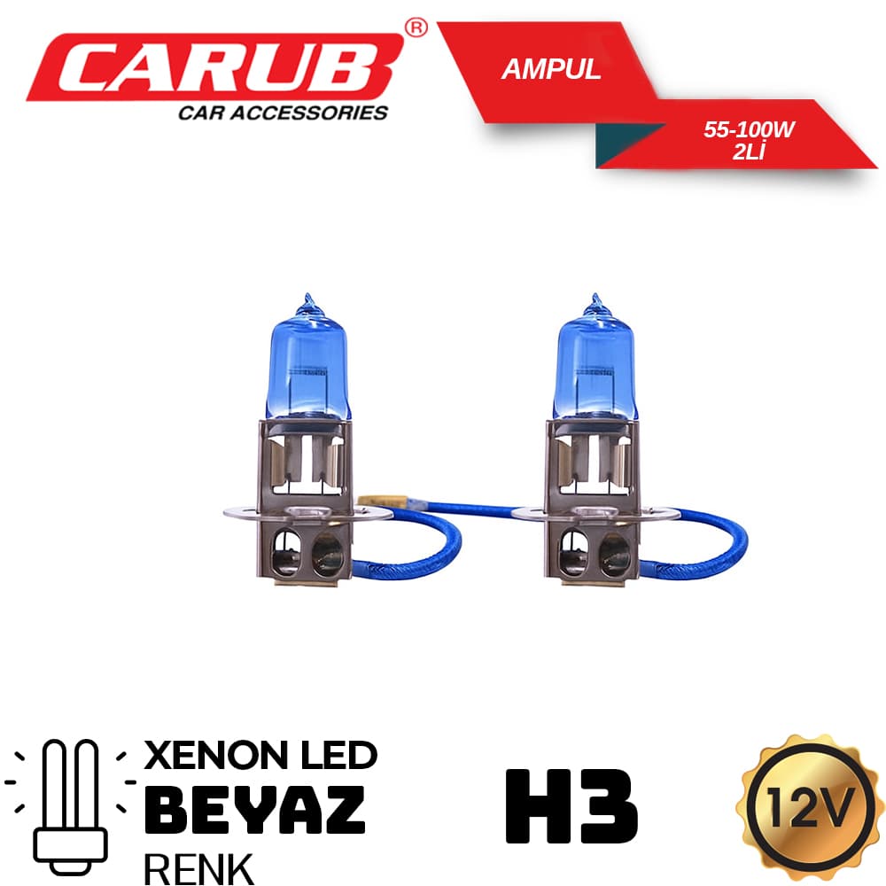 Ampul H3 12V 55-100W Süper Beyaz Işık