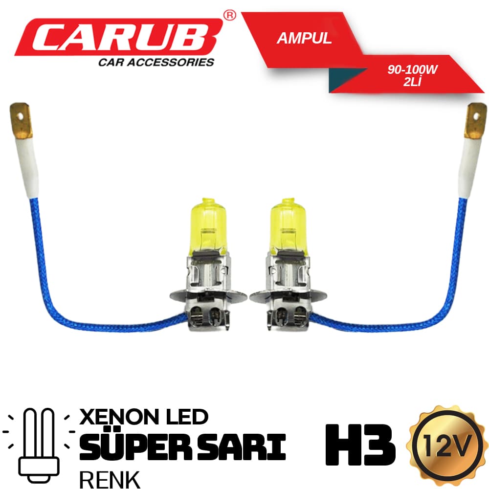 Ampul 12V 90- 100W H3 Süper Sarı