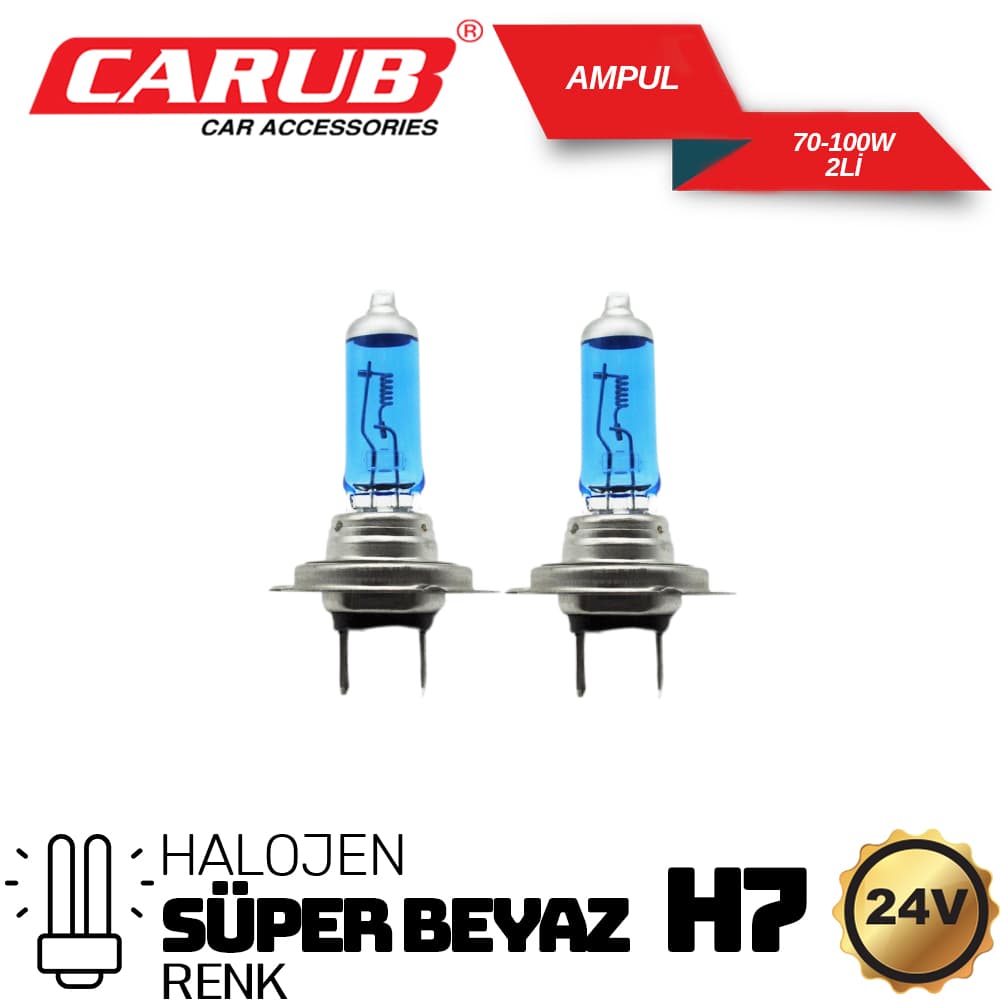 Ampul H7 24V 70-100W Süper Beyaz Işık