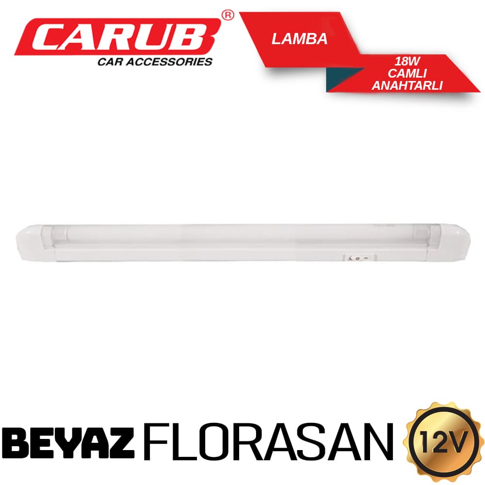 Lamba Florasan 12V 18W Camlı Anahtarlı Beyaz