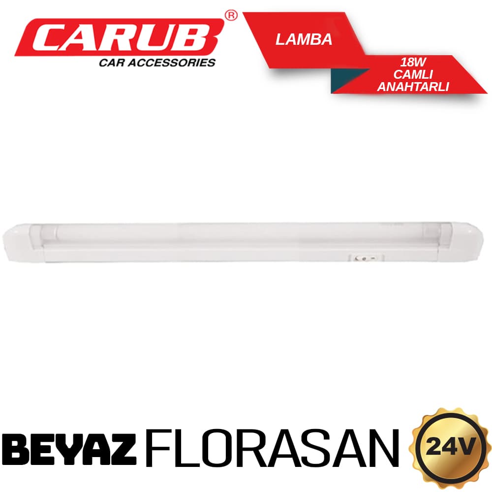Lamba Florasan 24V 18W Camlı Anahtarlı Beyaz