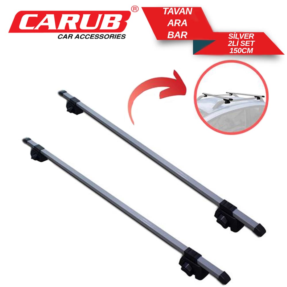 Bagaj Sörf  Tavan Ara Bar150cm 2Li Silver