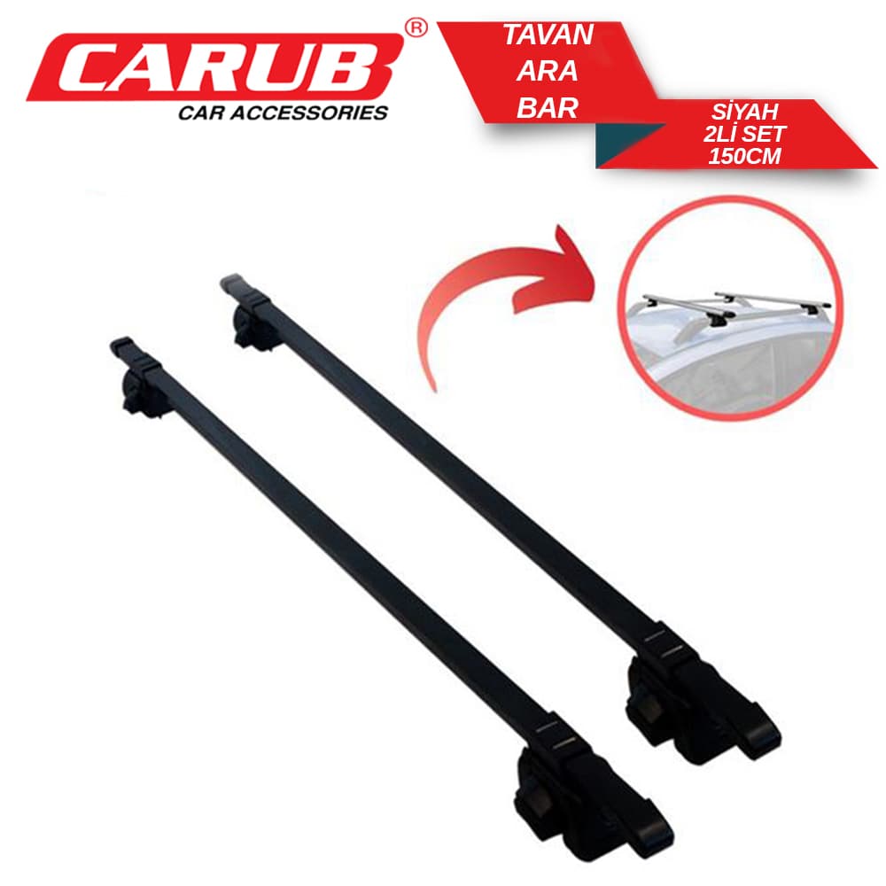 Bagaj Sörf Ara Bar Tavan 150cm Siyah  2Li