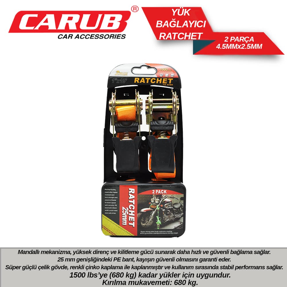Yük Bağlayıcı Ratchet 2 Parça 4.5mmx2.5mm