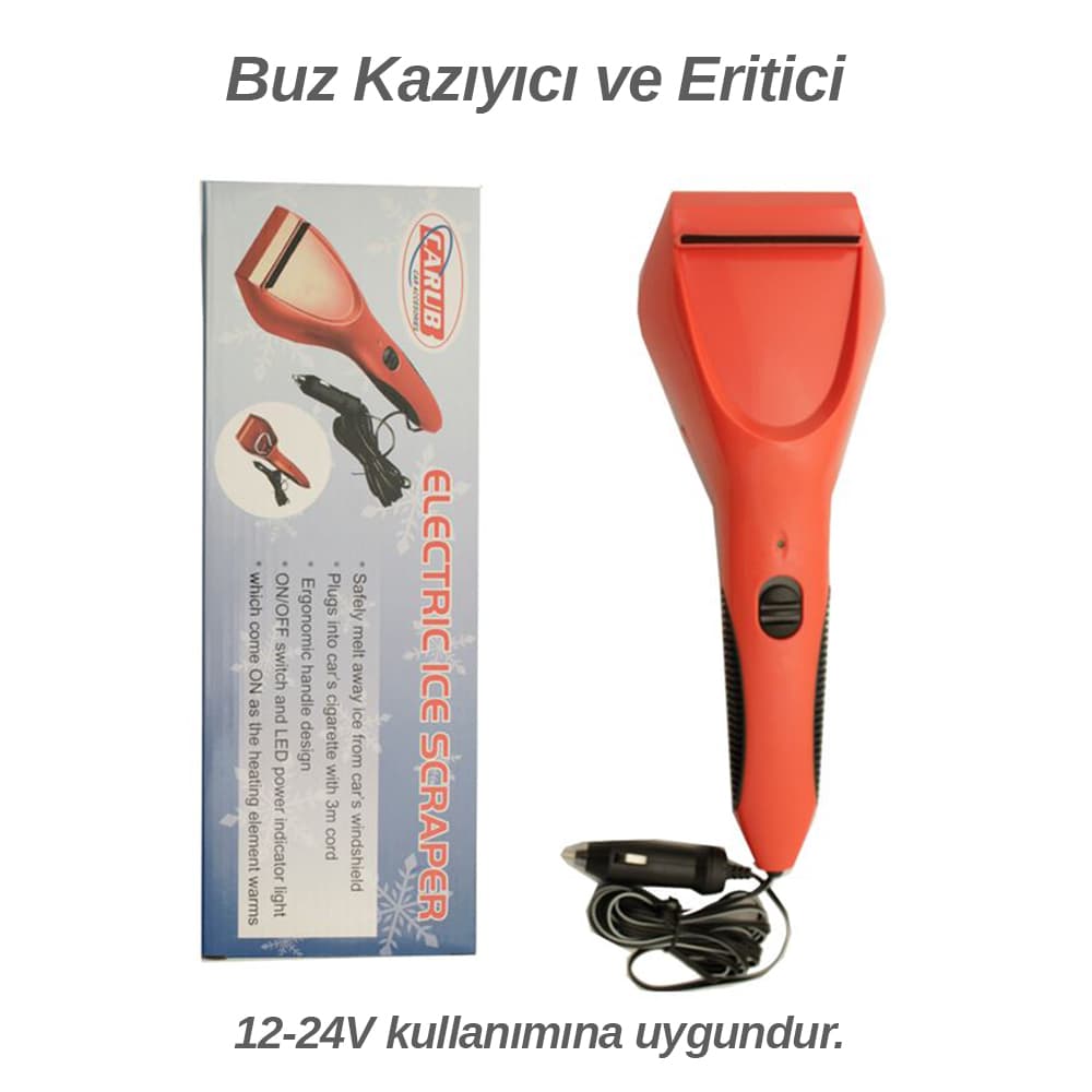 Buz Kazıyıcısı Kırmızı Elektrikli  12-24V