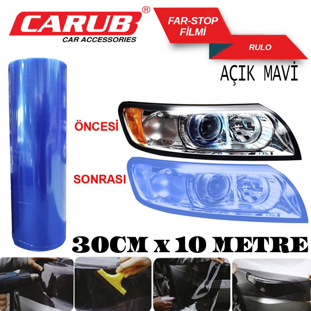Far-Stop Filmi 30cmx10M Açık  Mavi