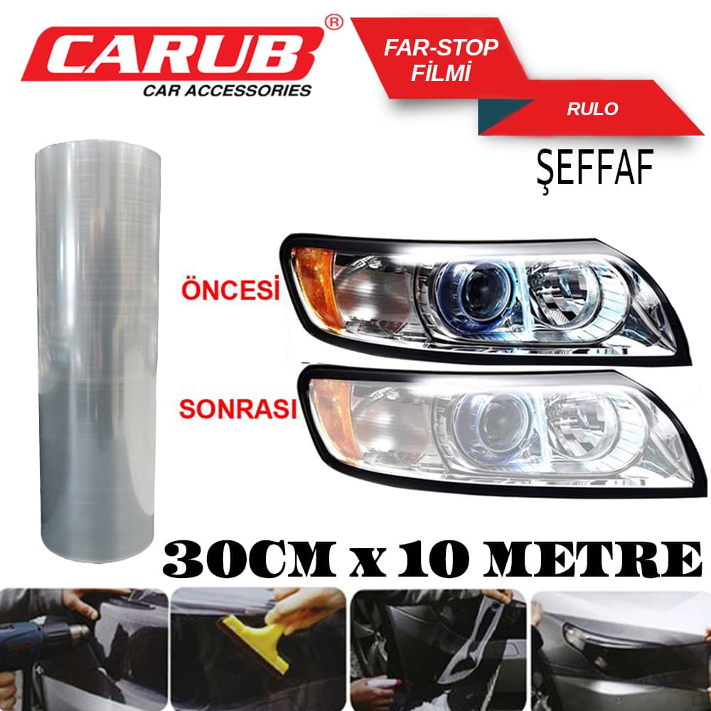 Far-Stop Filmi 30CMX10M Şeffaf Transparan