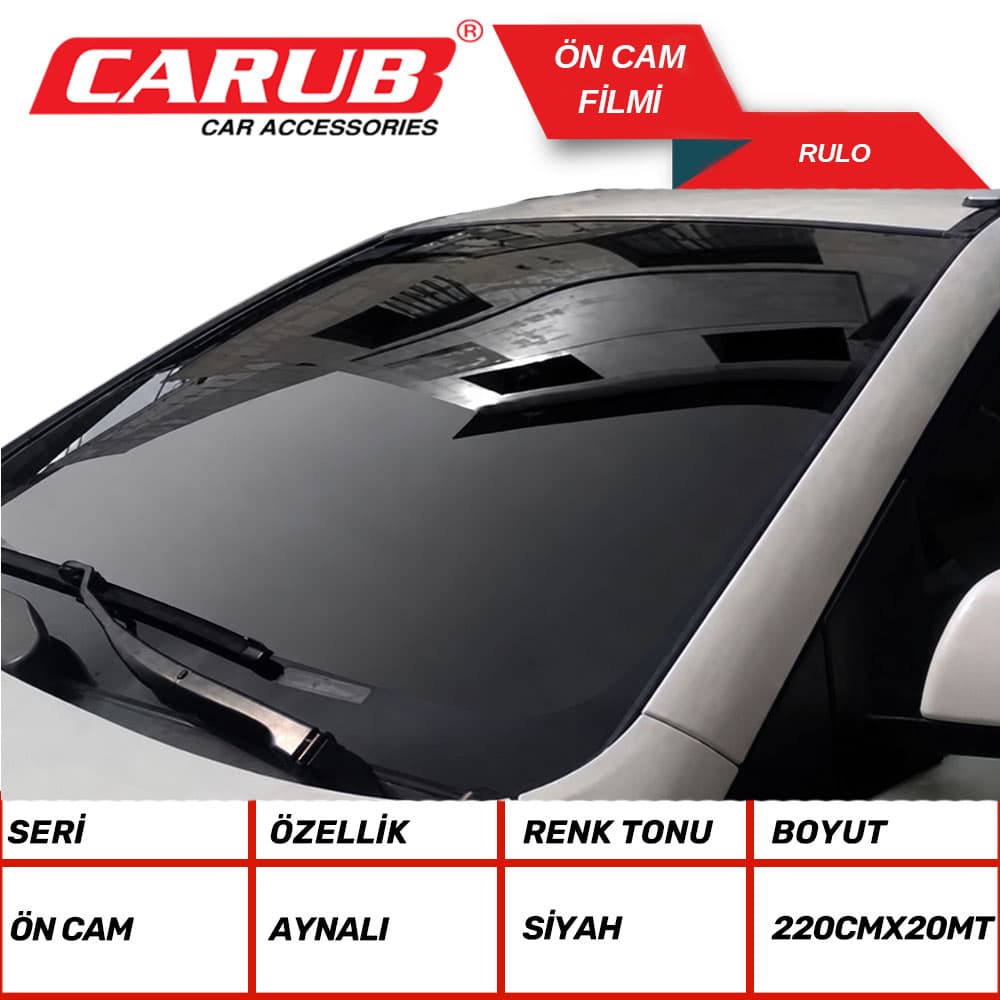Cam Filmi Ön 220x20cm Siyah-Aynalı TP-BK-S