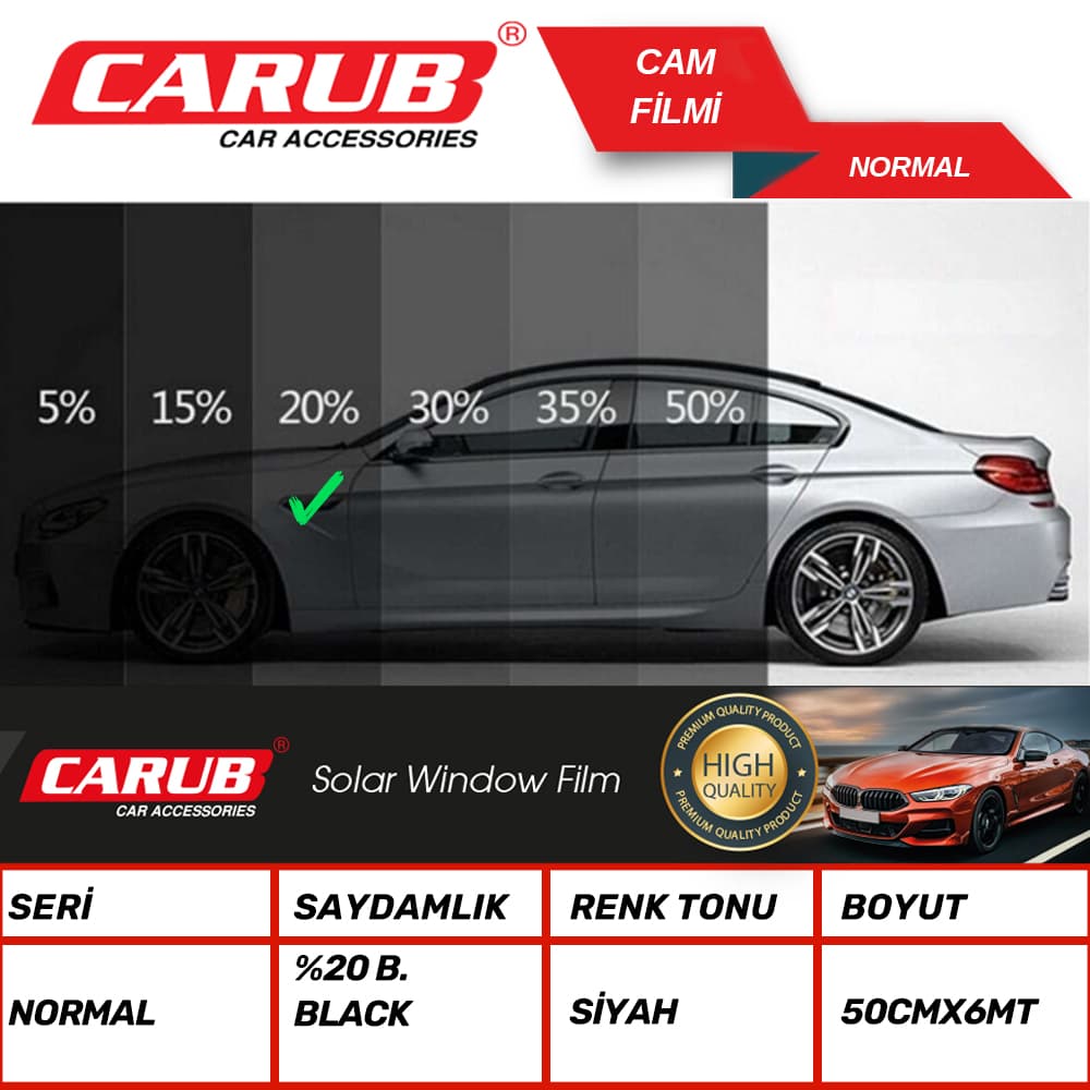 Cam Filmi 50cmx6M Black %20 2120