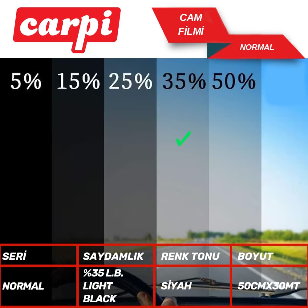 Cam Filmi 50cmx30m Çizilmez L.Black%35 BK35