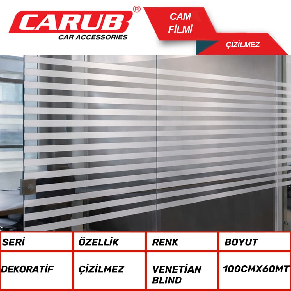 Cam Filmi 100cmx60M 0.3 D.0.B Mini Blind-Wht