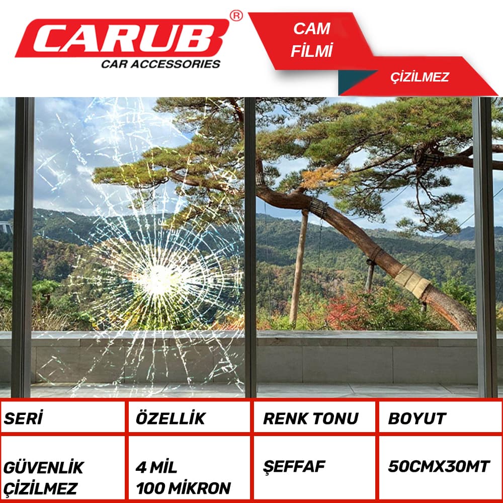 Cam Filmi 50cmx30M Çizilmez Gv4Mil SF-100CL