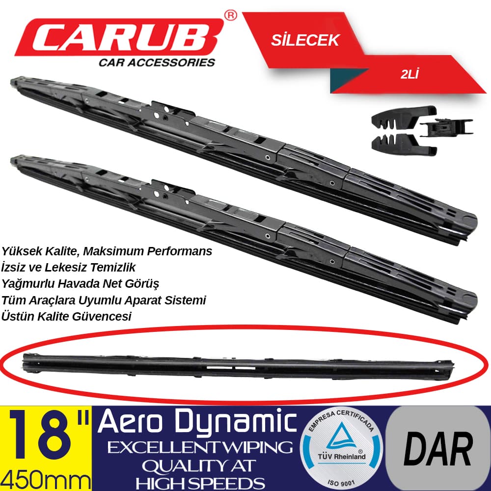 Silecek 450mm 18 inch 2Li Dar Çiftli