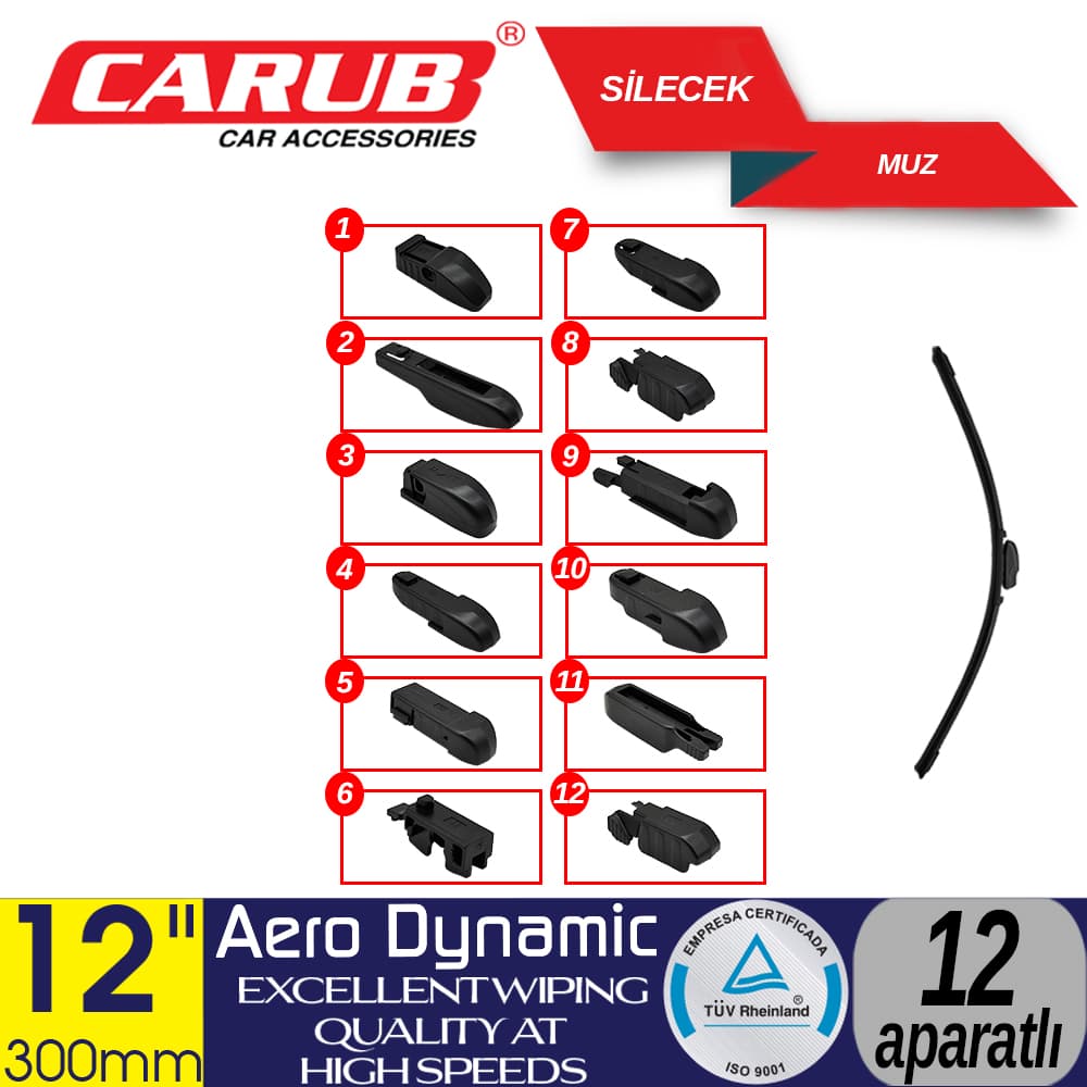 Silecek 300mm 12 inch Muz 12 Aparatlı Kutulu