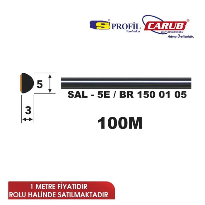 Çıta SAL 5-E 5mmx100M Parlak Siyah