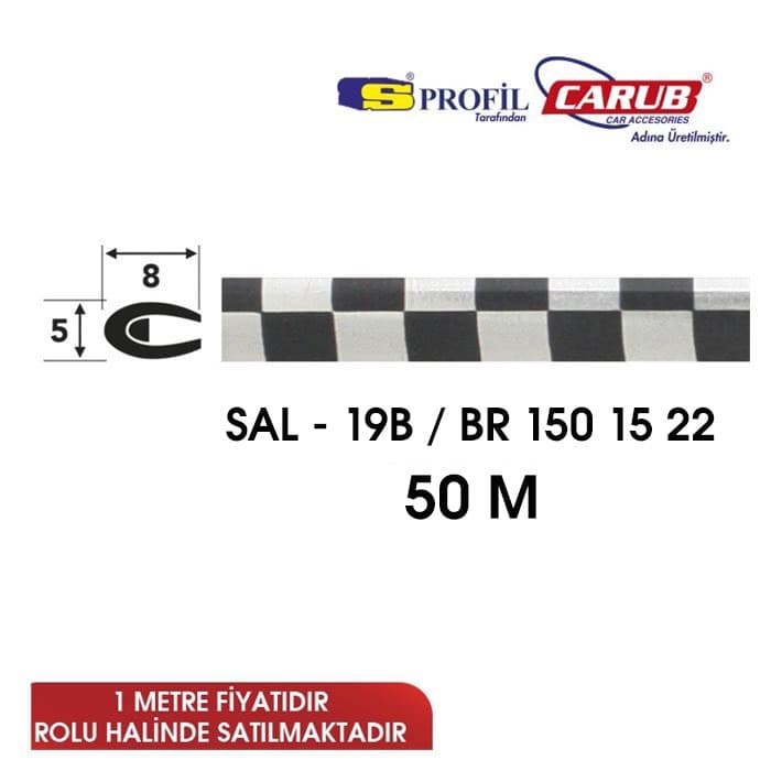 Çıta SAL Elkamet 19-B 5mmx50Mt  Damalı 