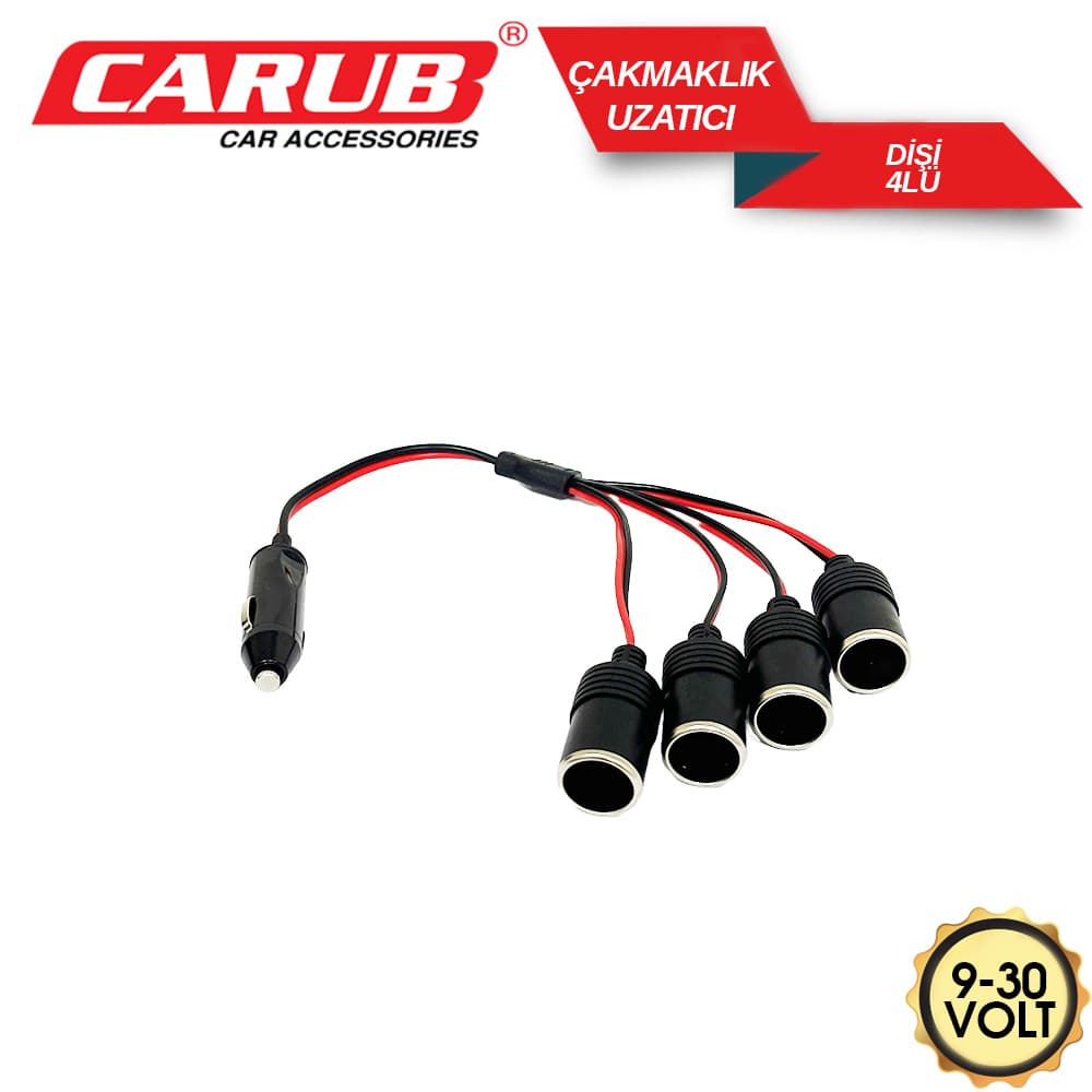 Araç Çakmaklık Uzatıcı 9-30v Dişi 4LÜ