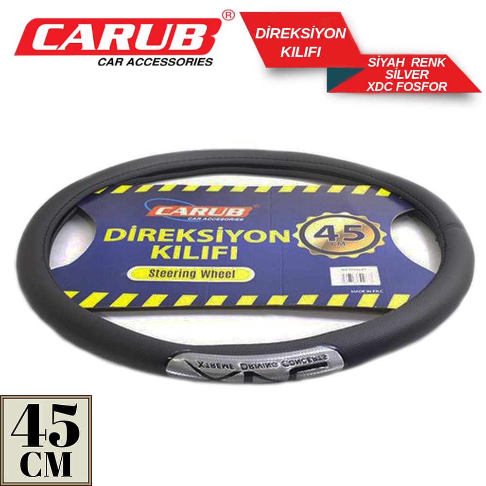 Direksiyon Kılıfı 45cm Siyah Silver XDC Fosf