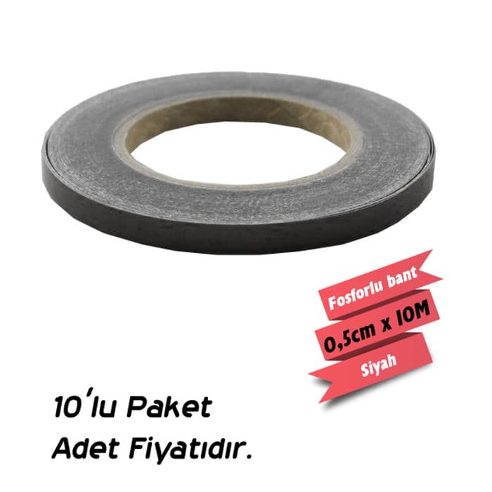 Fosforlu Bant 0.5cmx10M Siyah