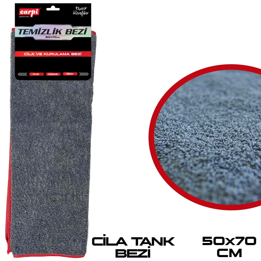 Mikrofiber Çift Taraflı Cila Tank Bezi 50x70