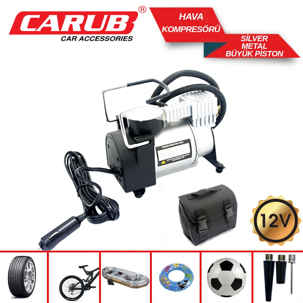 Hava Kompresörü Metal B.Piston12V Silver Çnt