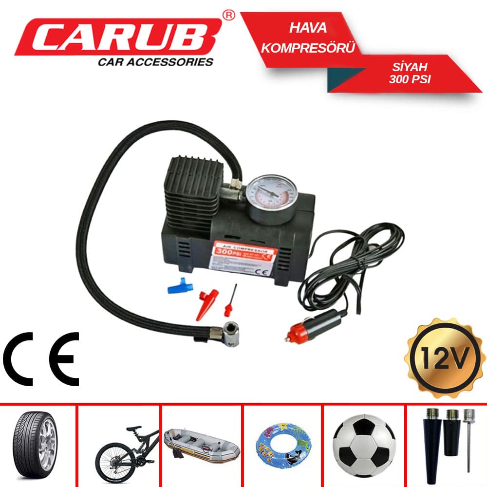 Hava Kompresörü 12V 300Psi Siyah