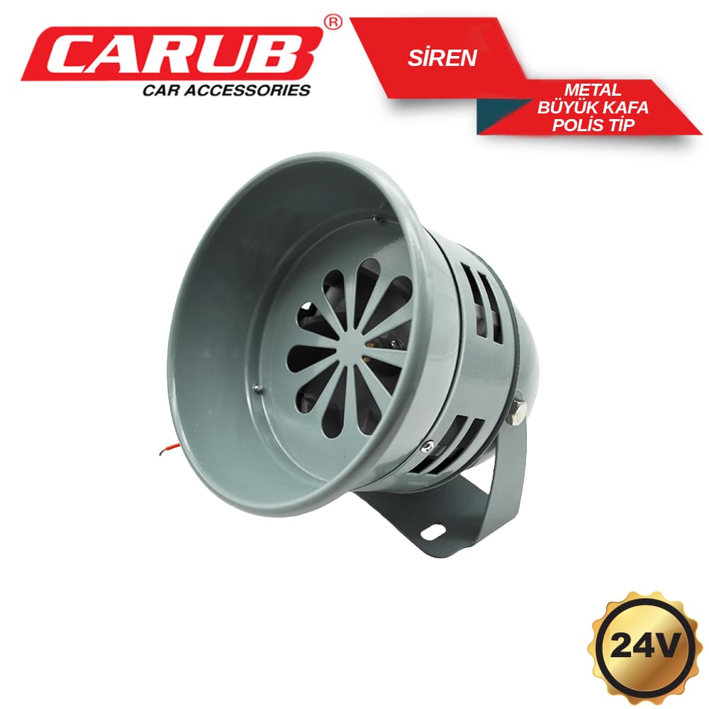 Siren 24V Metal Büyük  Kafa Polis Tip