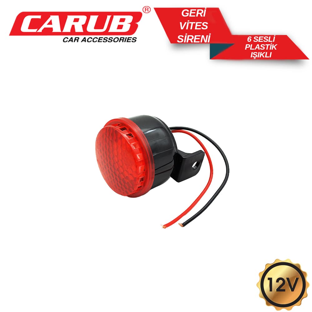 Siren Mini 12v  6 Sesli Plastik   IŞIKLI