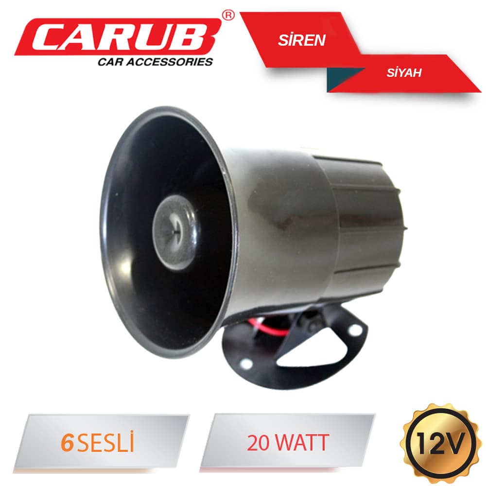 Siren 12V 20W 6 Sesli