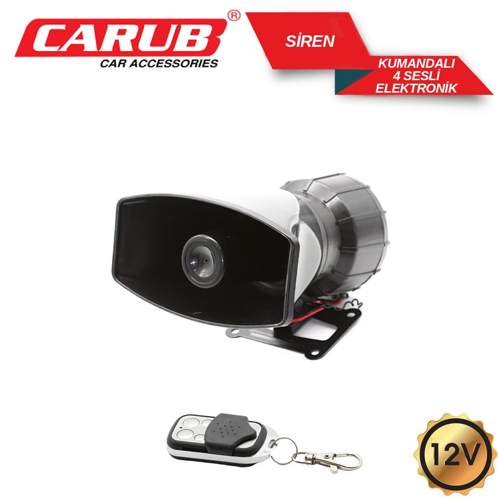 Siren12V Elektronik Uzaktan Kumand 4 Ses Kro