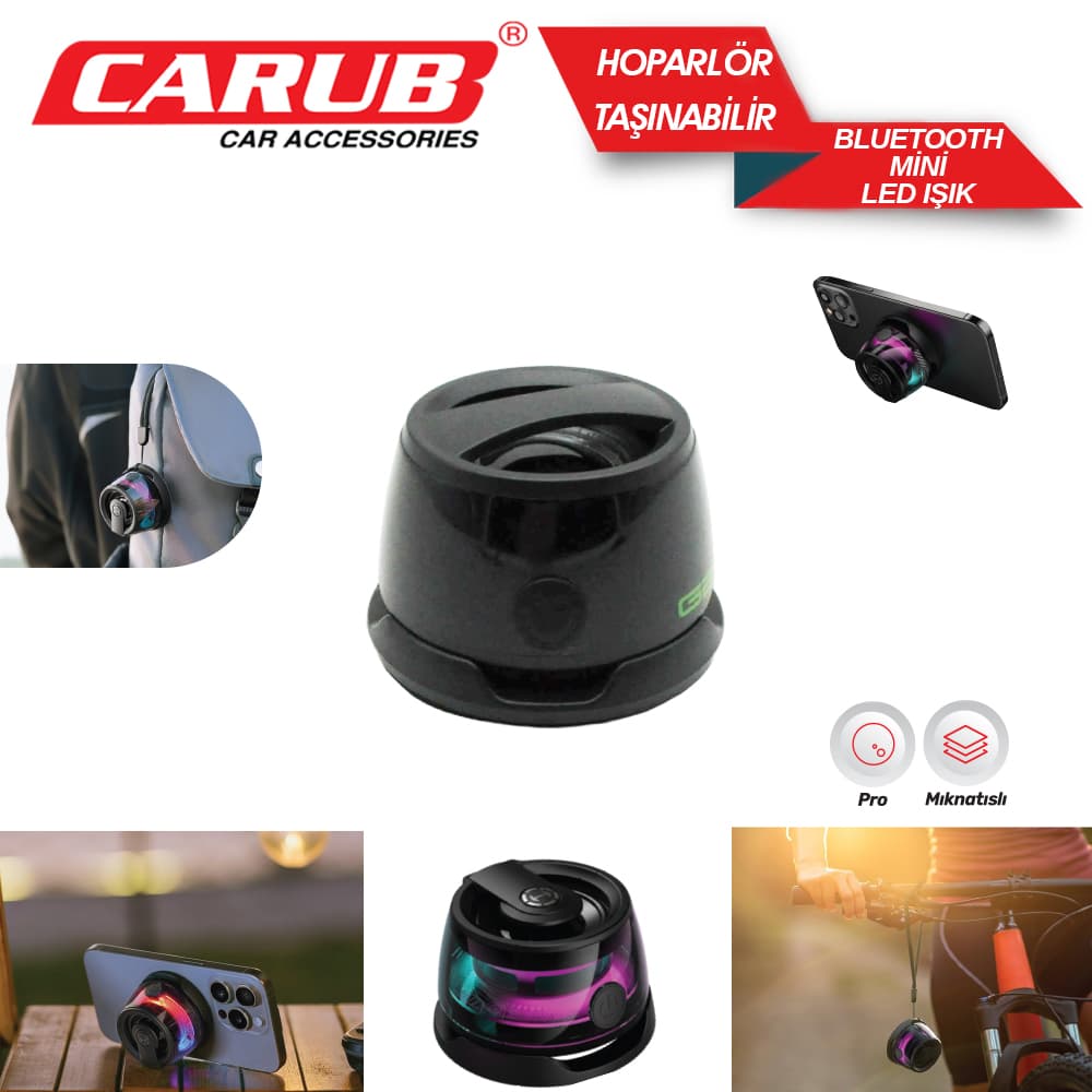 Bluetooth Hoparlör Taşınabilir Mini Led Işık