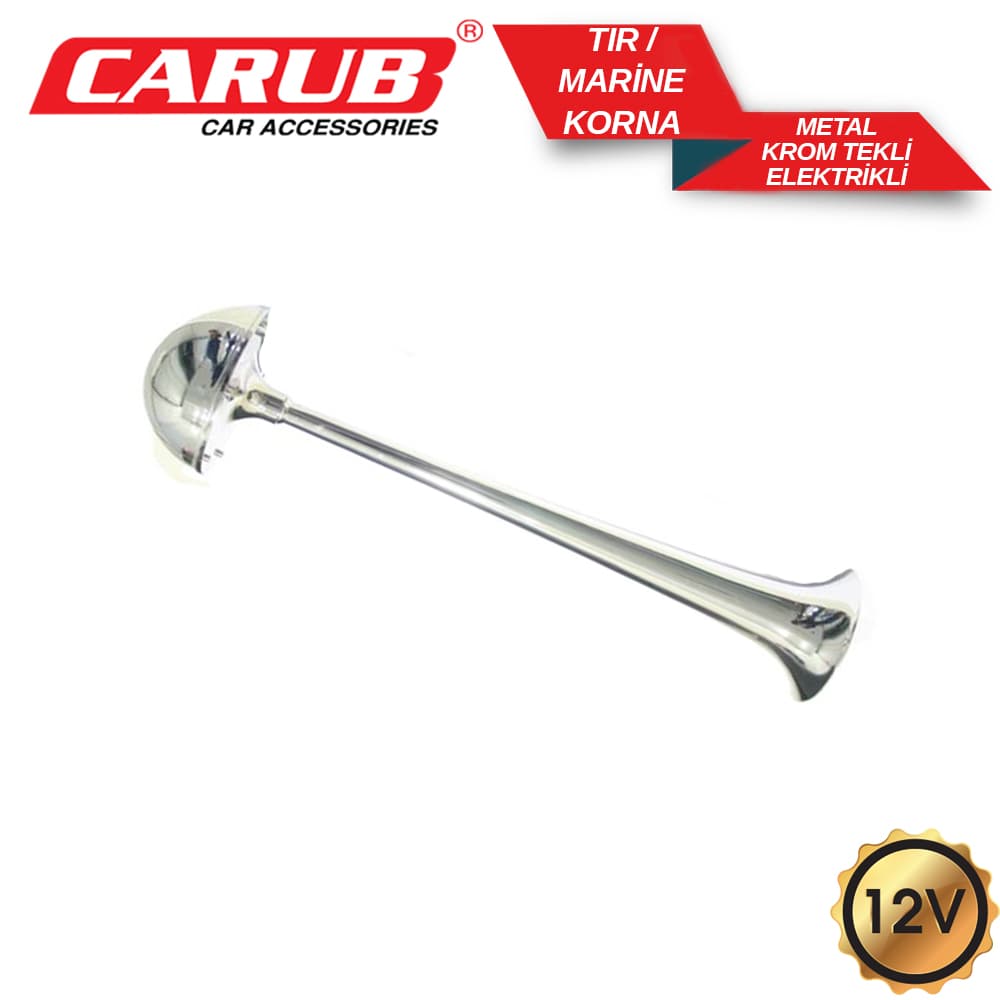 Korna 12V Marine Metal Krom Tekli Elektrikli