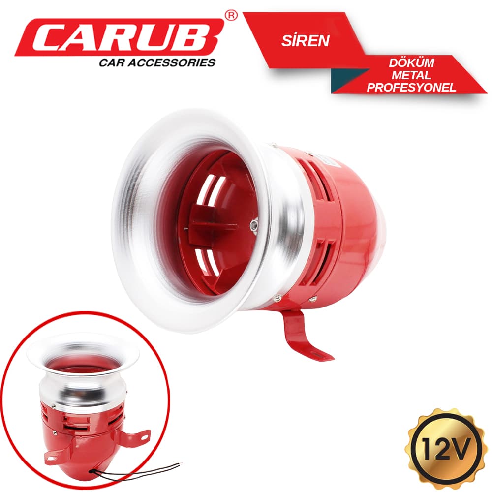 Siren 12V Döküm Metal Profesyonel